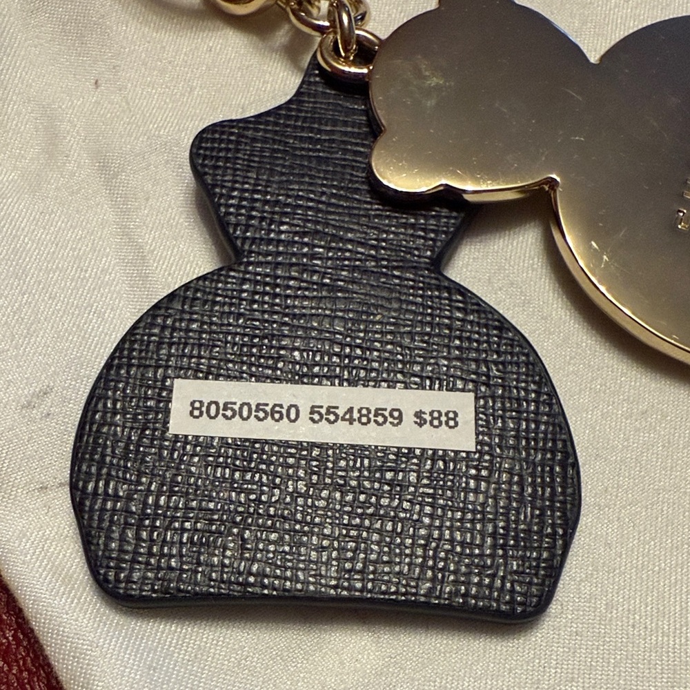 Furla NWT Black and Gold Bear Keychain with little bag. - Picture 5 of 16